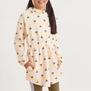 Hanna Andersson Hoodie Waffle Knit Dress Sunrise Mountain